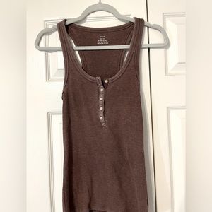 Aerie No BS Waffle Henley Tank Top